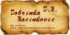 Dobrinka Mačinković vizit kartica